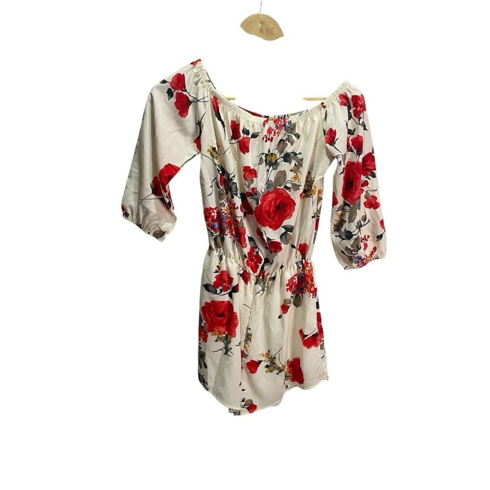 Blueblush Romper S Cream Floral Off The Shoulder Festival Spring